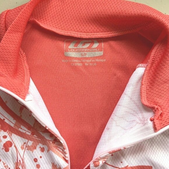 LOUIS Garneau Size Small Womens Half Zip Cycling Jersey Pink Pockets Fitted - Picture 3 of 8